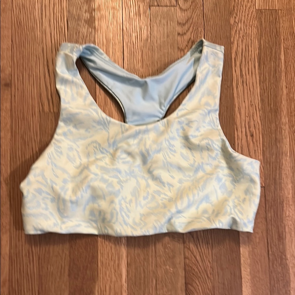 DSG Light Blue and White Kids Sports Bra